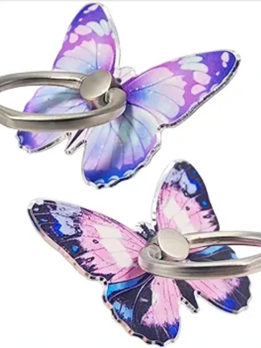 Butterfly Phone Ring Holder Stand Glitter Sparkle Grip 2 Pack